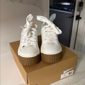 UGG Wedge Cream Athletic Shoes with Brown Soles